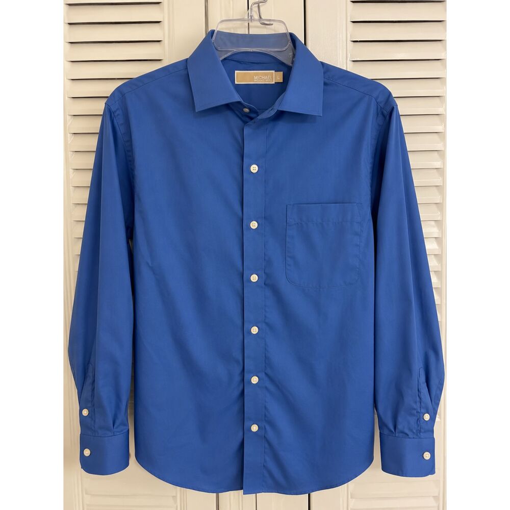 Michael Michael Kors men's blue long-sleeve button-up